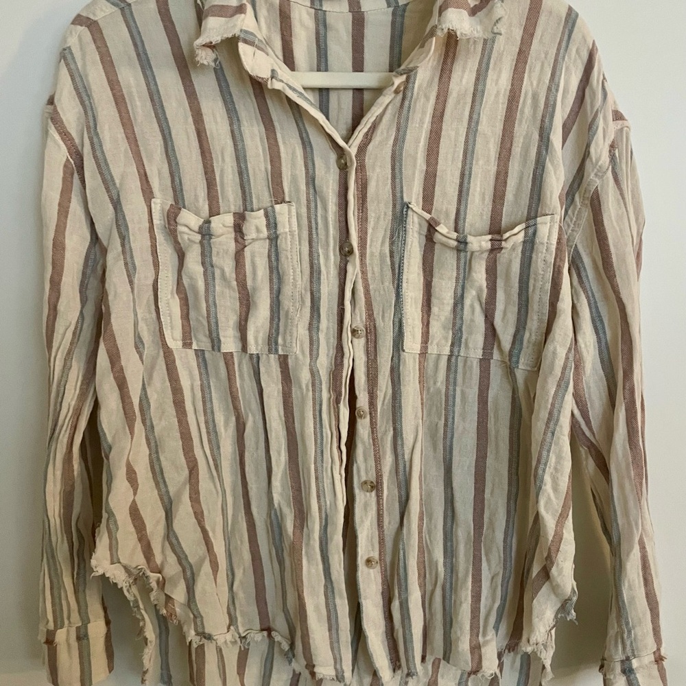 Striped Button-Up Shirt